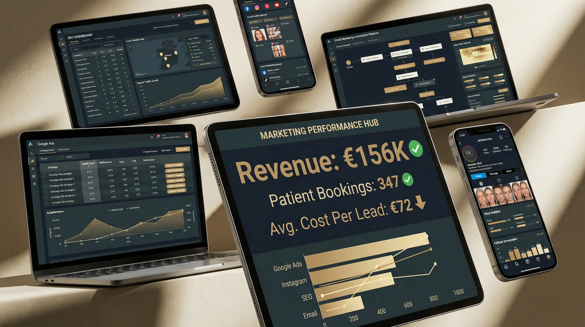 Marketing performance dashboard with campaign analytics