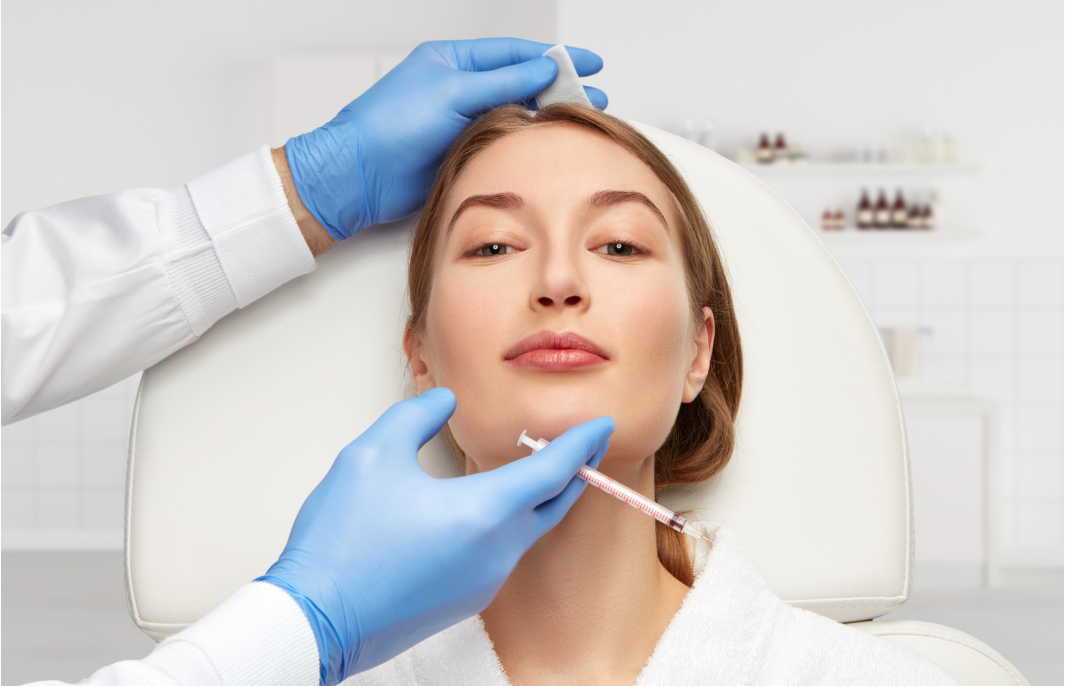 Aesthetic medicine treatment - facial injection procedure